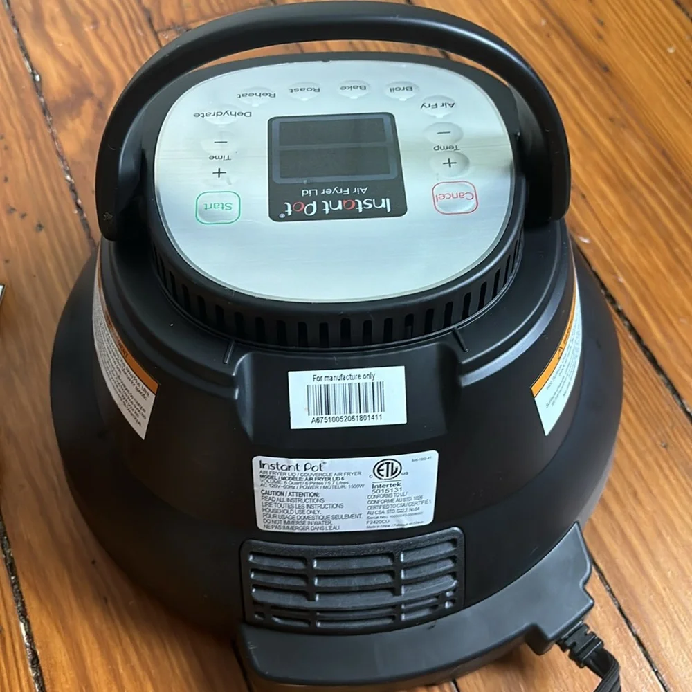 Instant Pot Black Air Fryer Lid - Replacement Air Fryer Accessory